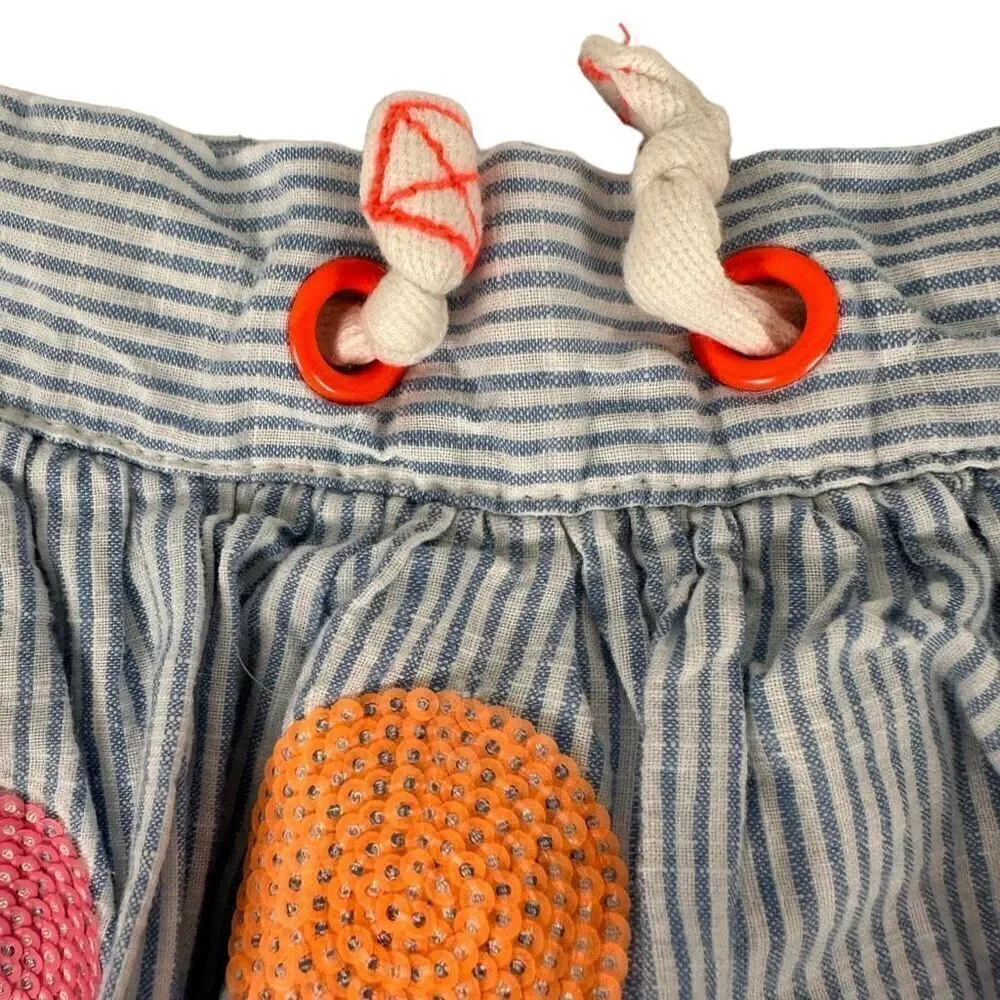 Cat & Jack Girls Striped Sequin Dotted Skirt Size Medium